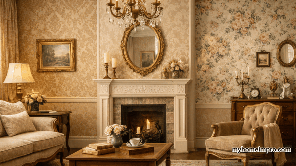 Vintage wallpaper ideas with timeless floral and damask patterns for classic home décor